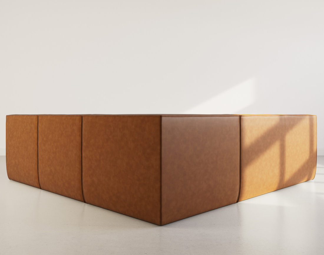 Canapé modulable d'angle réversible 5 places en simili Alya