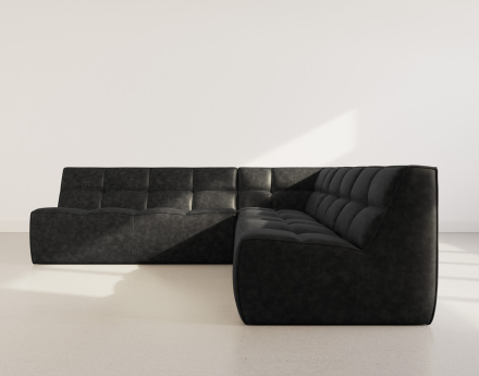 Canapé modulable d'angle réversible 5 places en simili Alya