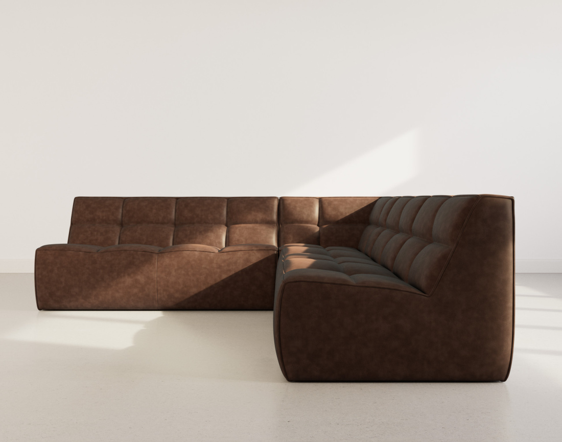 Canapé modulable d'angle réversible 5 places en simili Alya