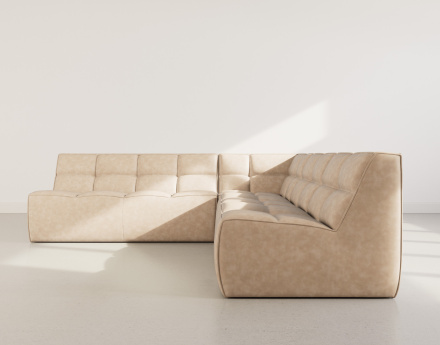 Canapé modulable d'angle réversible 5 places en simili Alya