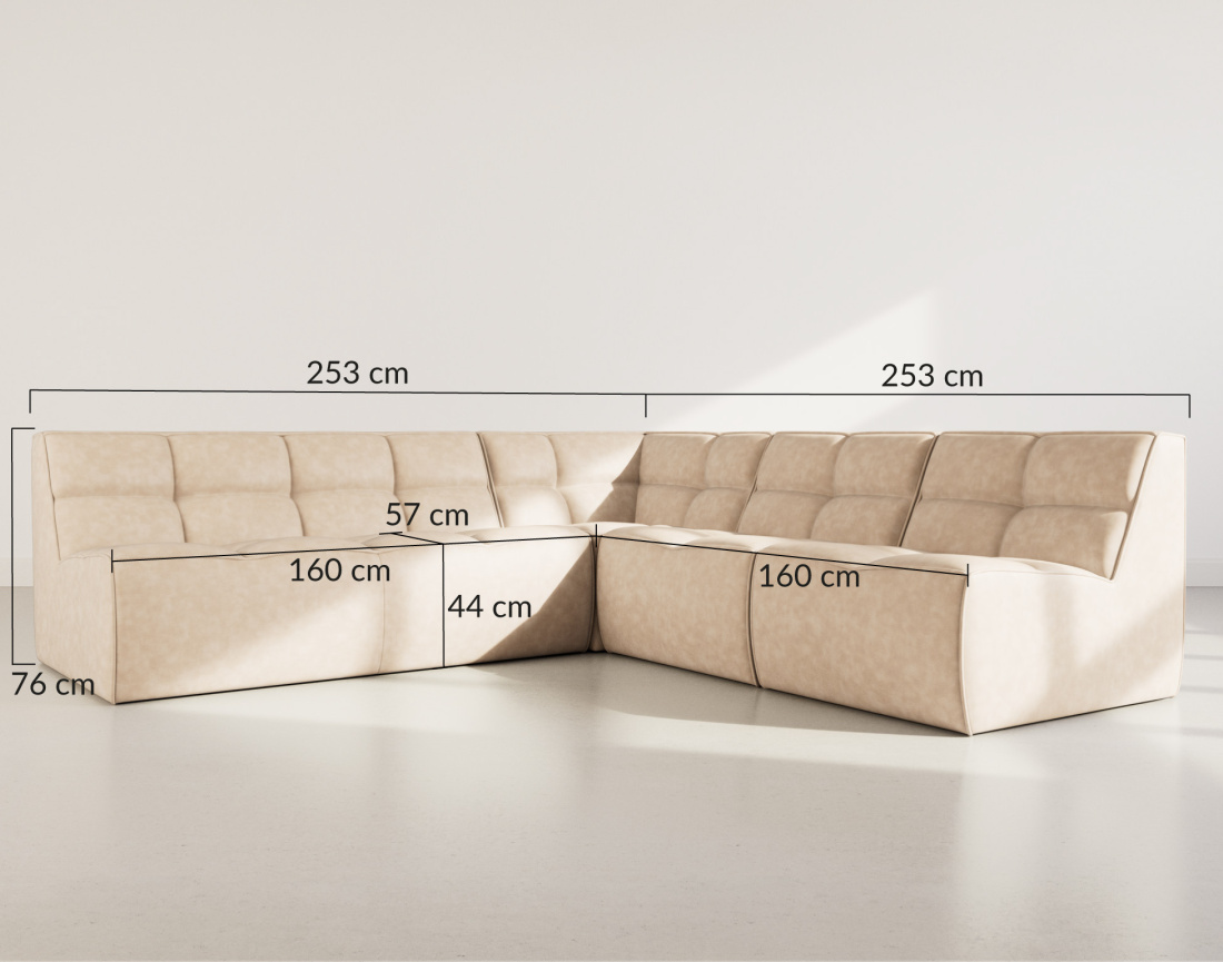 Canapé modulable d'angle réversible 5 places en simili Alya