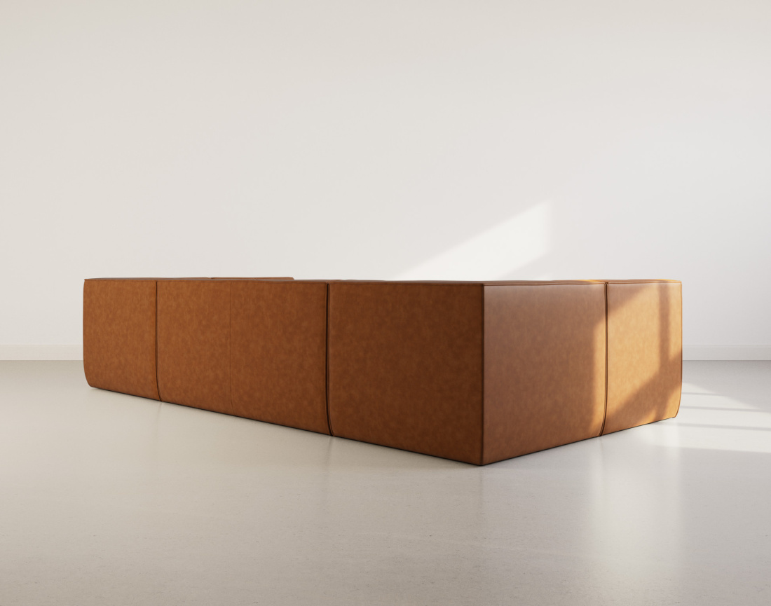 Canapé modulable panoramique 7 places en simili Alya