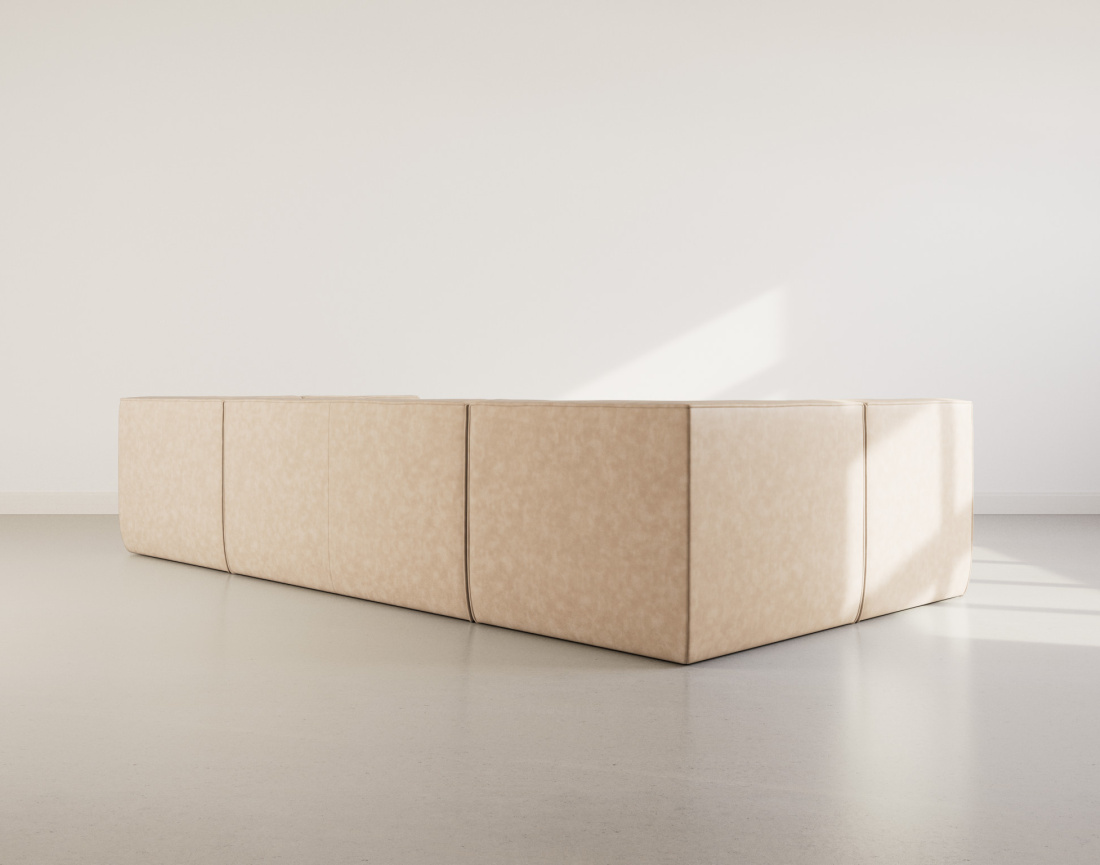 Canapé modulable panoramique 7 places en simili Alya