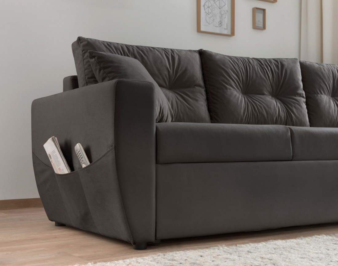 Canapé convertible Astoria 4 places avec coffre - angle réversible