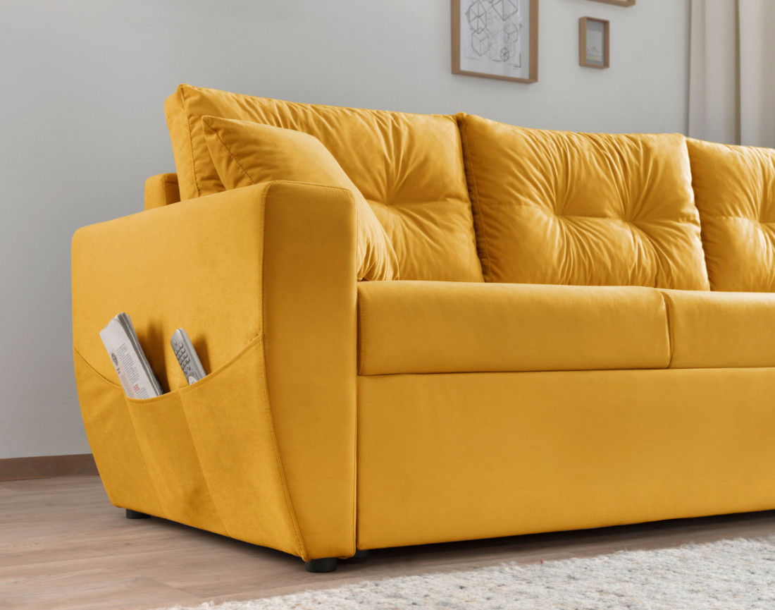 Canapé convertible Astoria 4 places avec coffre - angle réversible