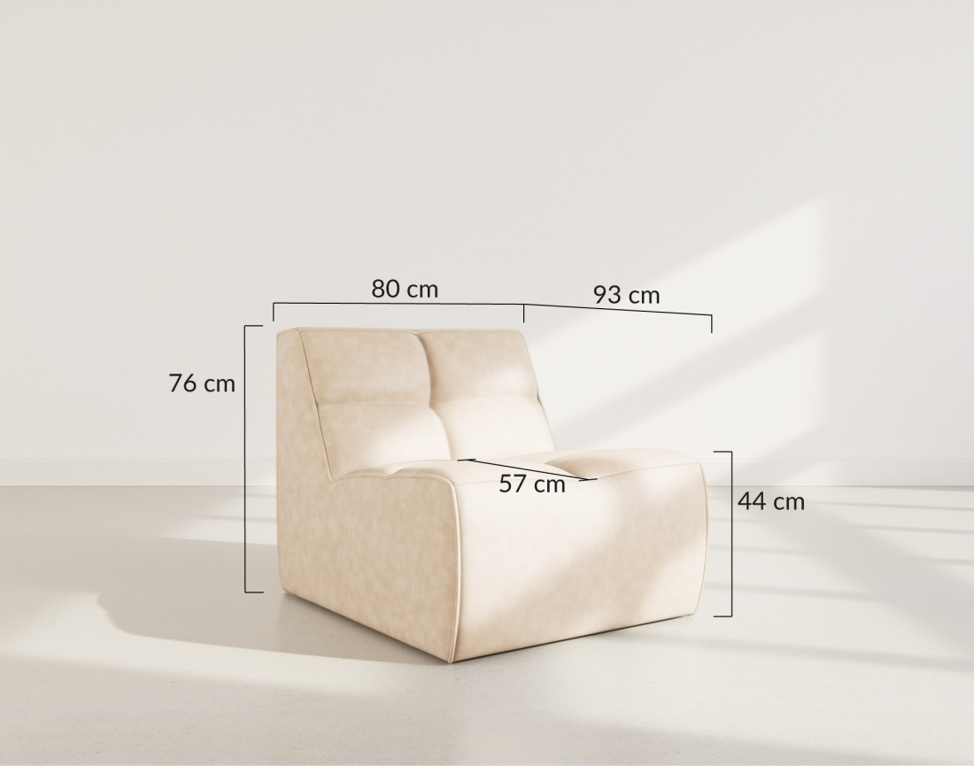 Module d'assise sans accoudoir en simili Alya