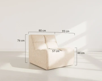 Module d'assise sans accoudoir en simili Alya