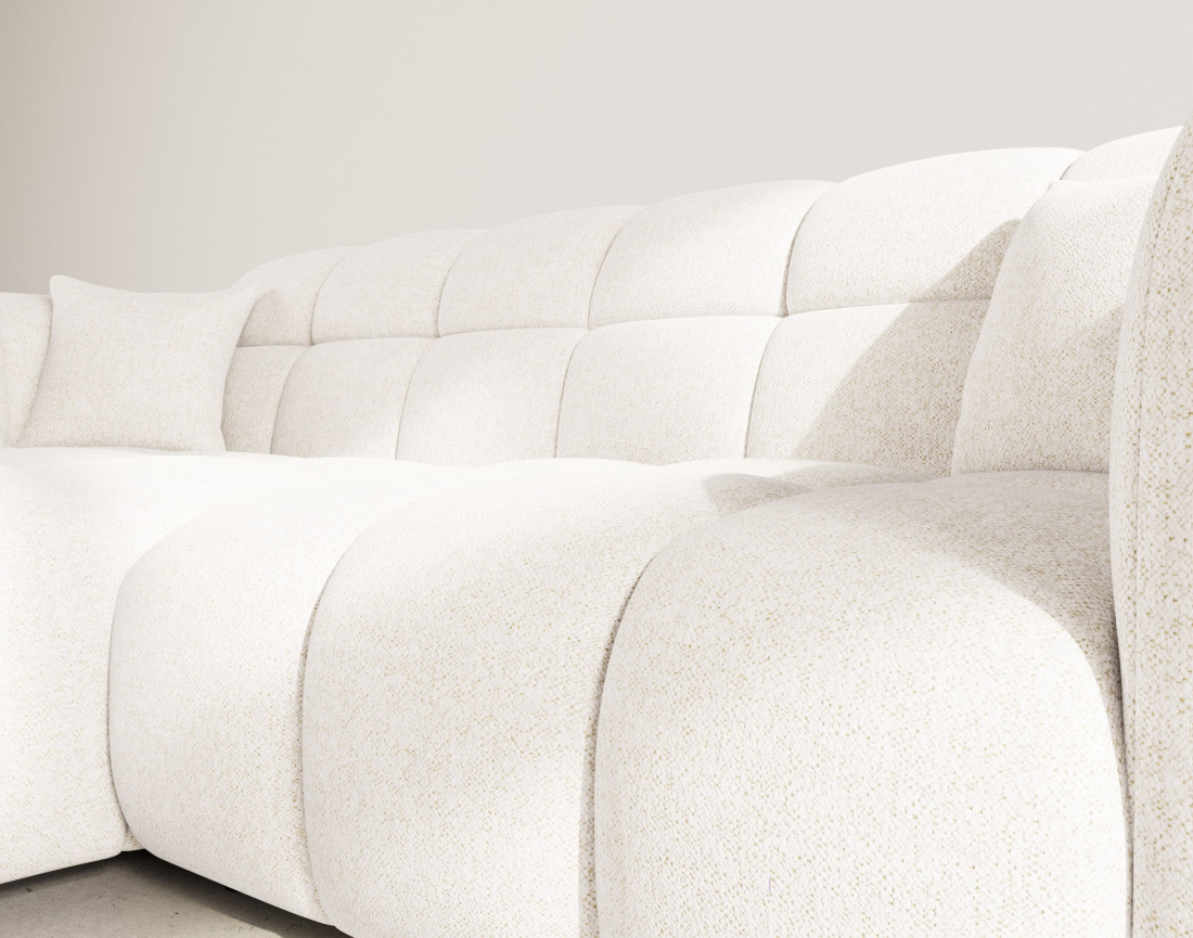 Canapé d'angle gauche 4 places en tissu texturé Mini Ray