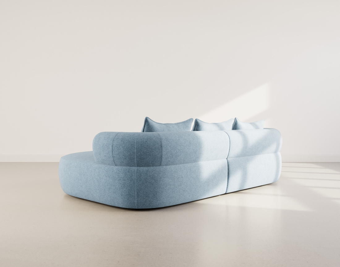 Angela - canapé d'angle droit 4 places en velours texturé