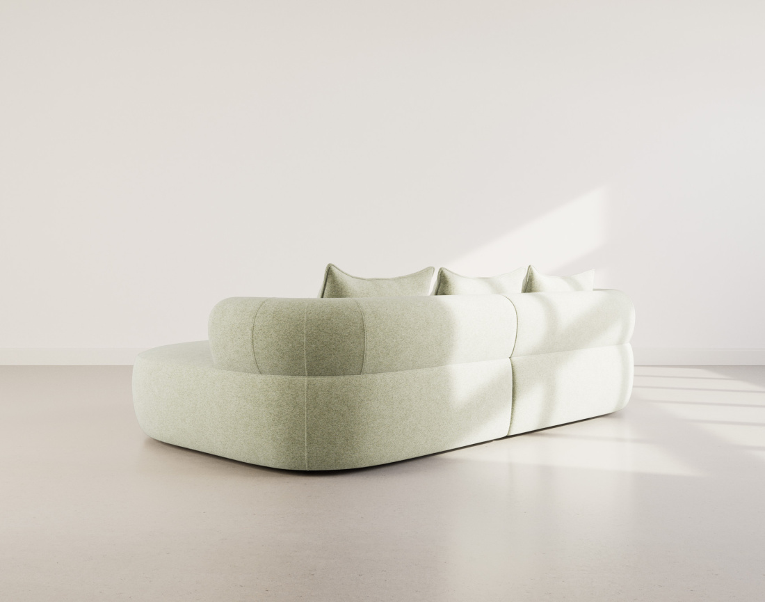 Angela - canapé d'angle droit 4 places en velours texturé