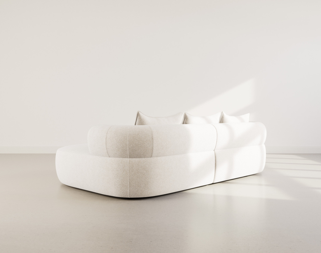 Angela - canapé d'angle droit 4 places en velours texturé