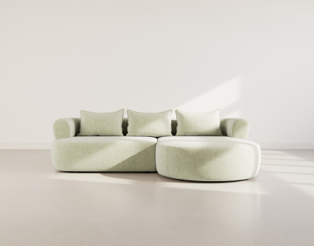 Angela - canapé d'angle droit 4 places en velours texturé