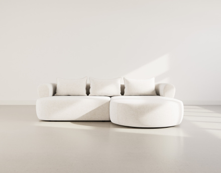 Angela - canapé d'angle droit 4 places en velours texturé