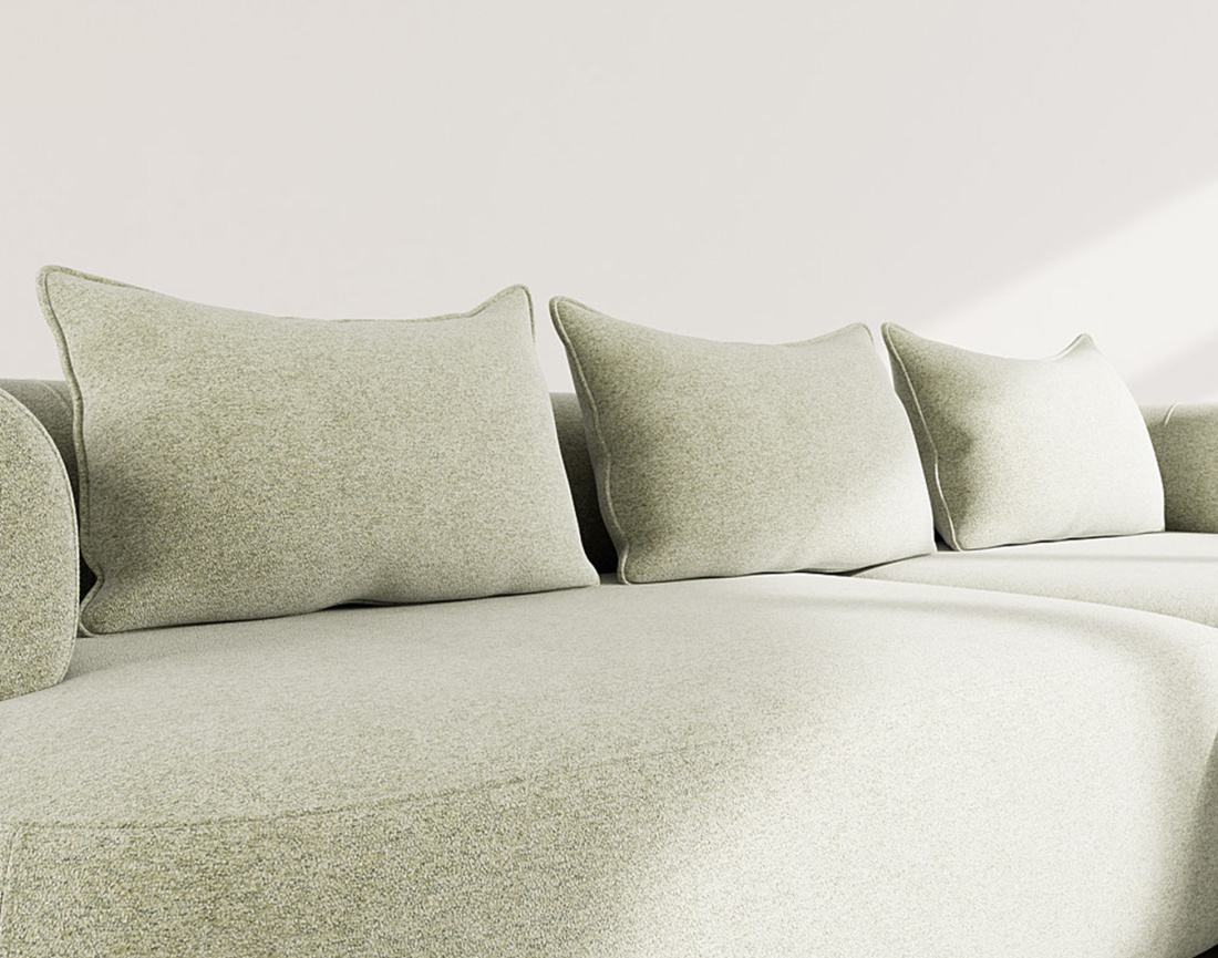 Angela - canapé d'angle droit 4 places en velours texturé