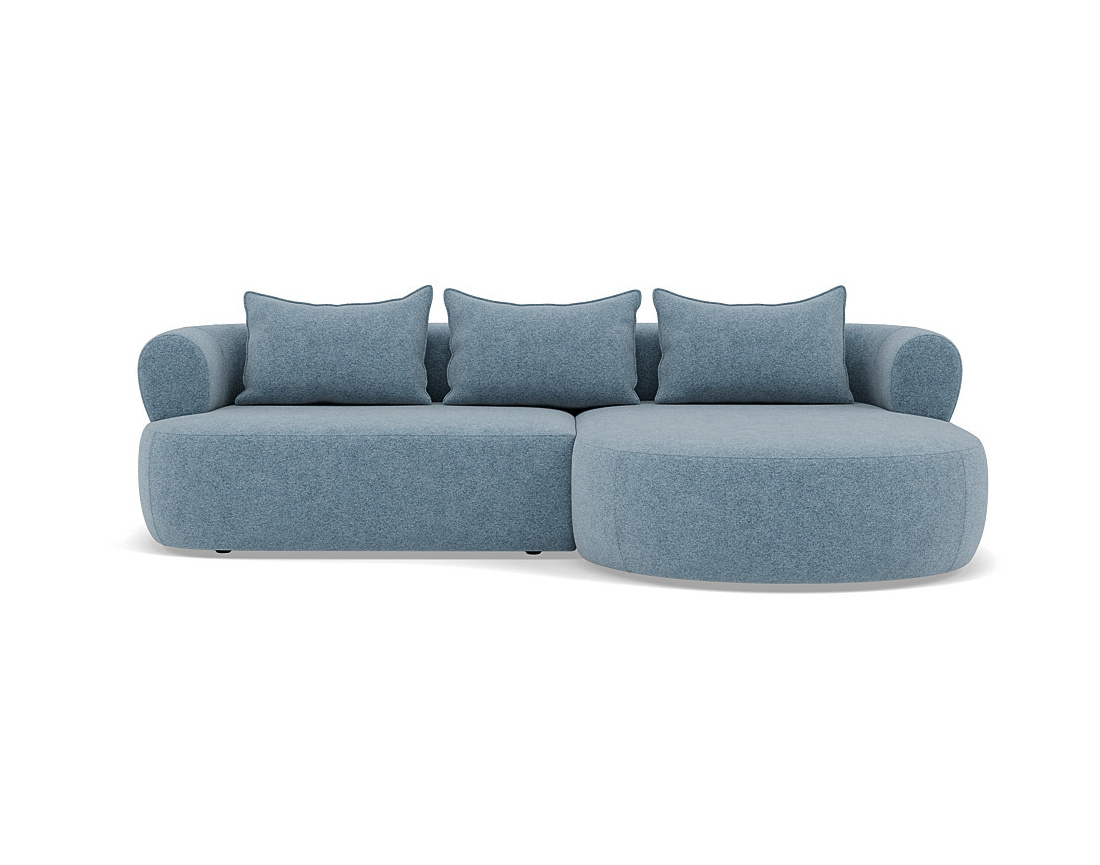 Angela - canapé d'angle droit 4 places en velours texturé