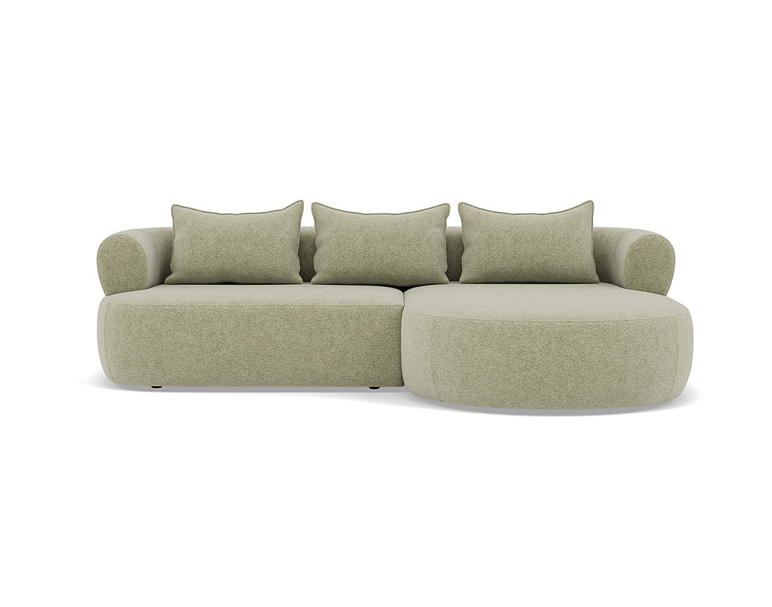 Angela - canapé d'angle droit 4 places en velours texturé