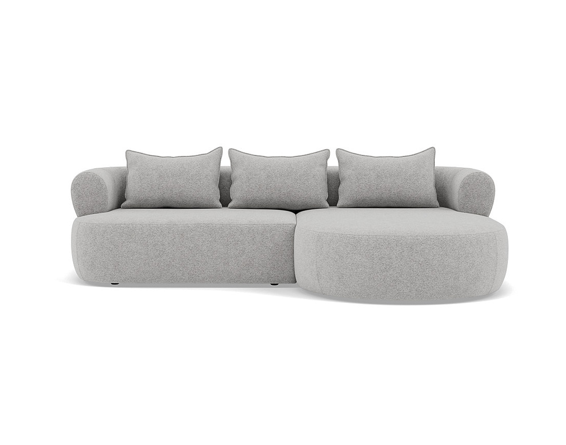 Angela - canapé d'angle droit 4 places en velours texturé