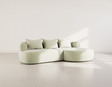 Angela - canapé d'angle droit 4 places en velours texturé