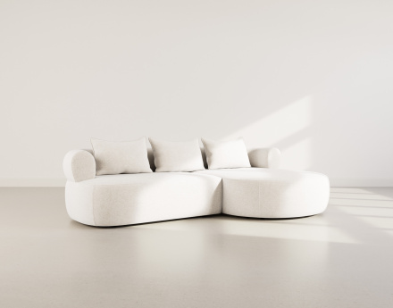 Angela - canapé d'angle droit 4 places en velours texturé