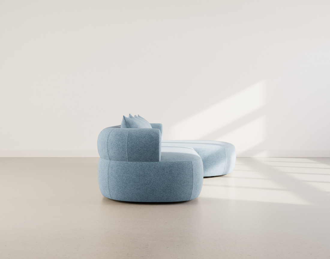 Angela - canapé d'angle droit 4 places en velours texturé