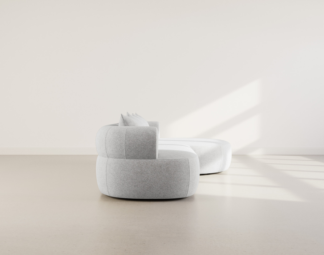 Angela - canapé d'angle droit 4 places en velours texturé