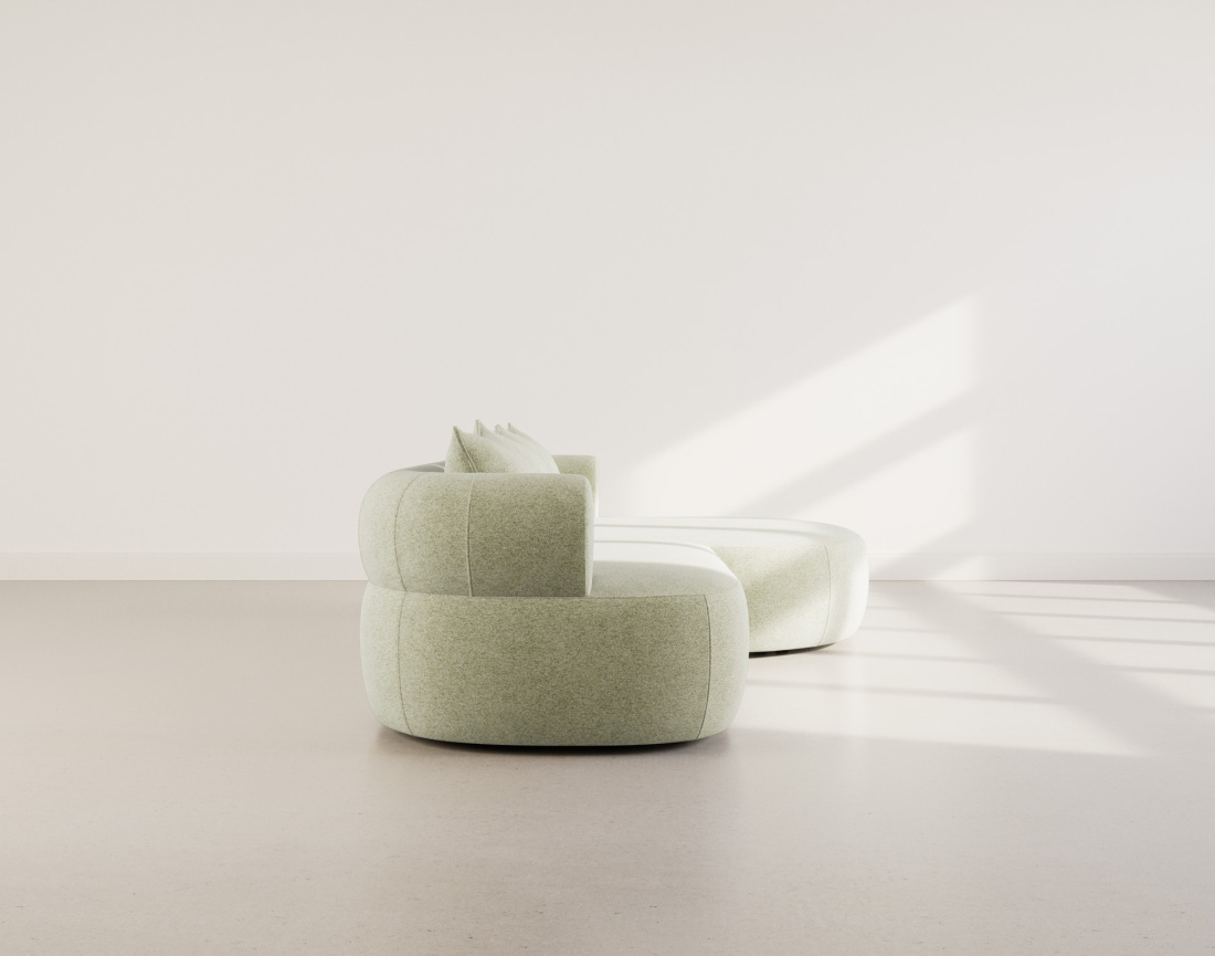 Angela - canapé d'angle droit 4 places en velours texturé