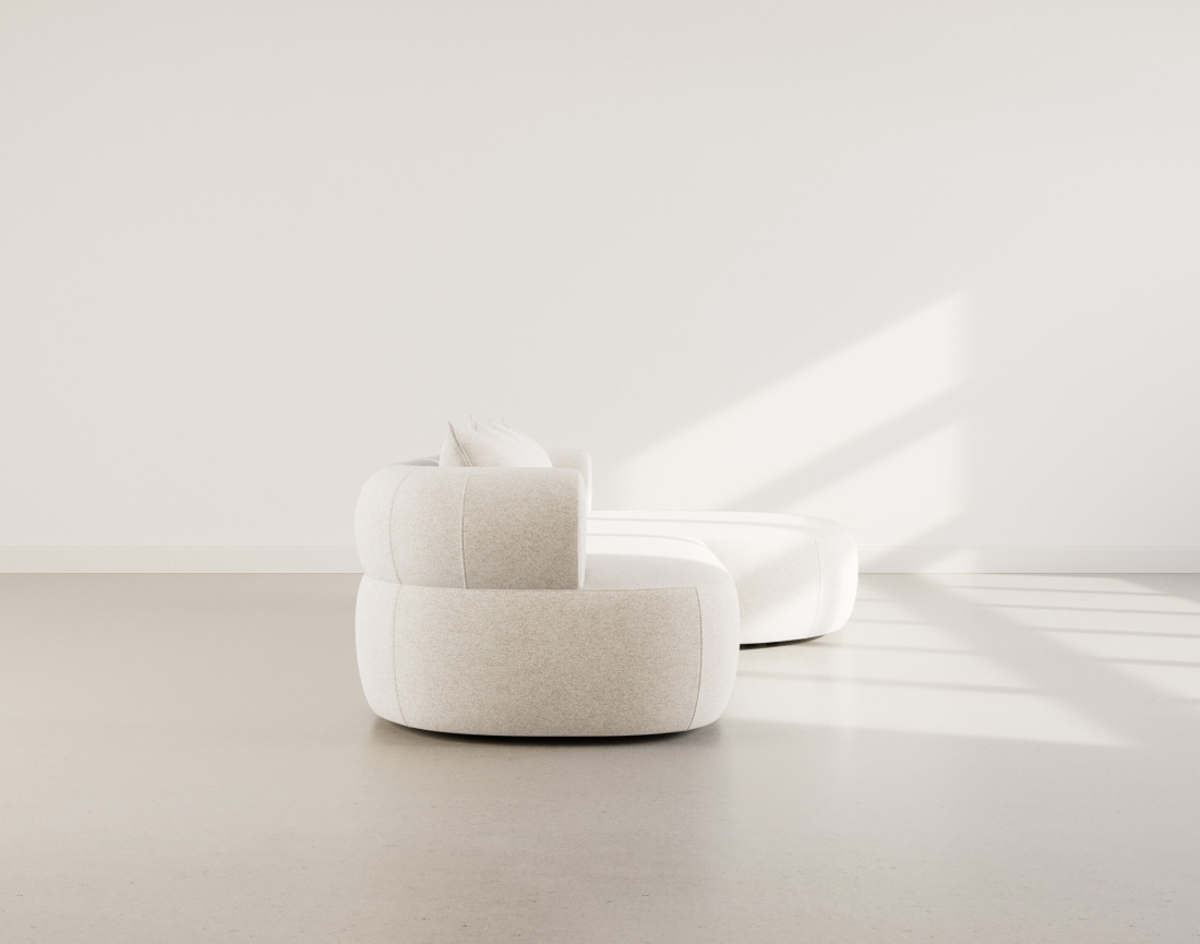 Angela - canapé d'angle droit 4 places en velours texturé