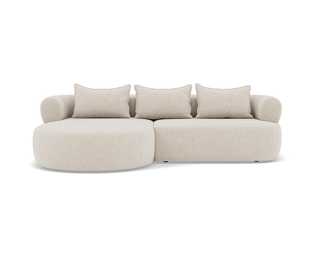 Canapé d'angle gauche 4 places en velours texturé Angela