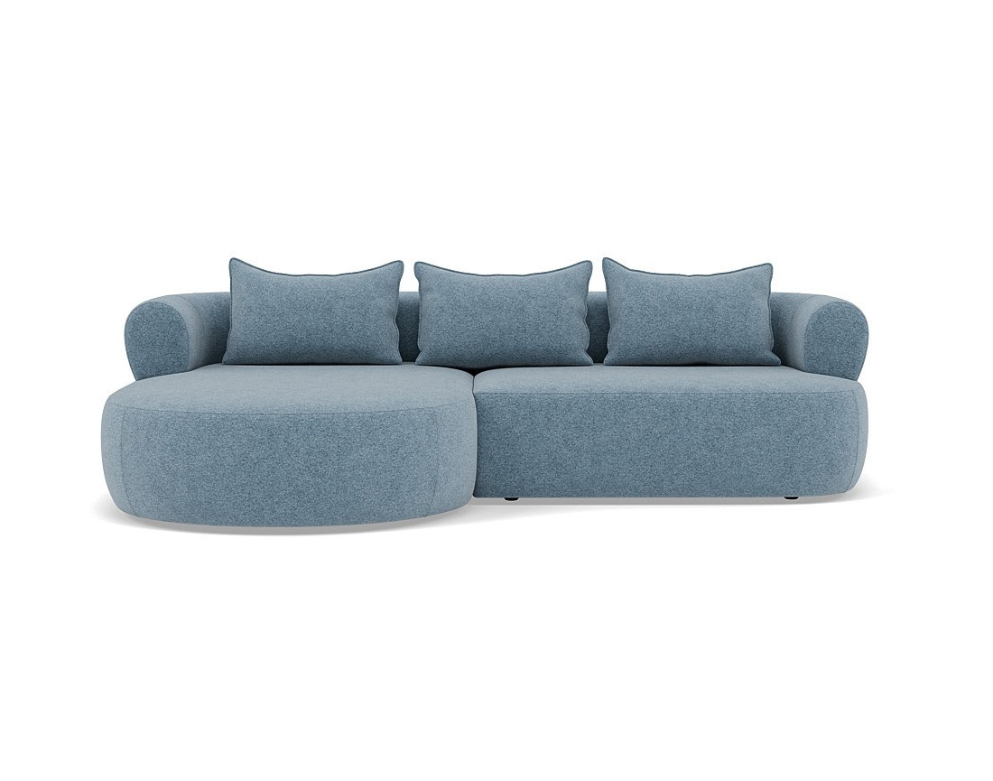 Canapé d'angle gauche 4 places en velours texturé Angela