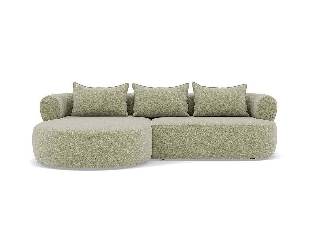 Canapé d'angle gauche 4 places en velours texturé Angela