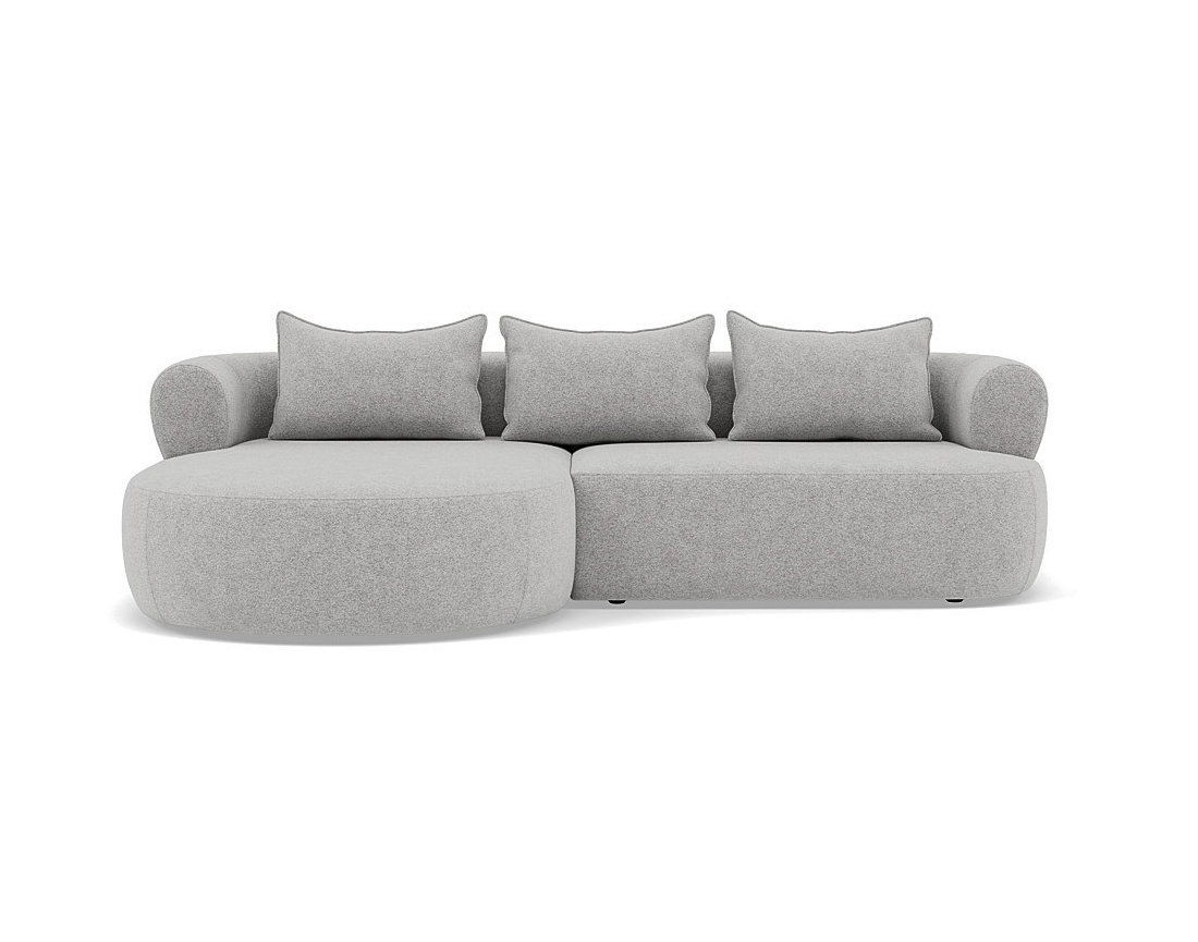 Canapé d'angle gauche 4 places en velours texturé Angela