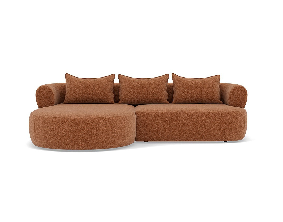 Canapé d'angle gauche 4 places en velours texturé Angela