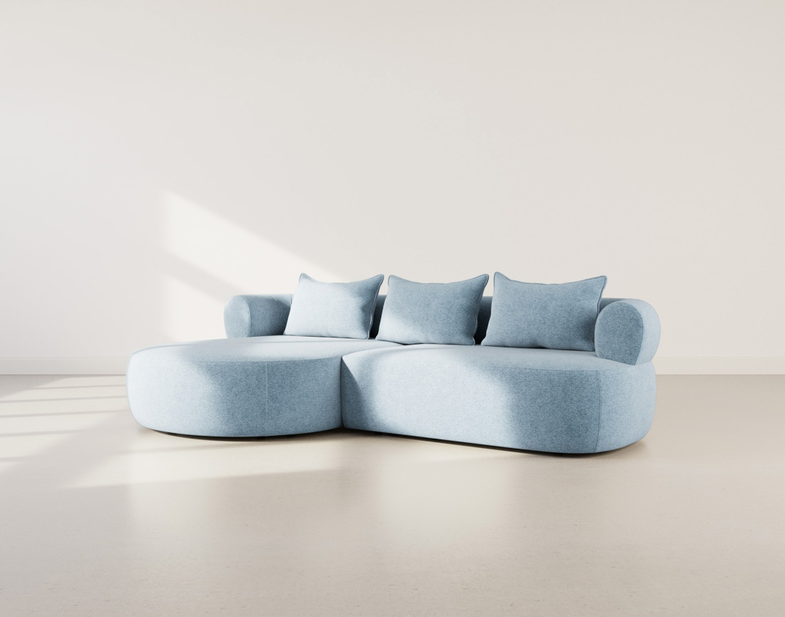 Thumbnail video of the produit Angela - canapé d'angle gauche 4 places en velours texturé