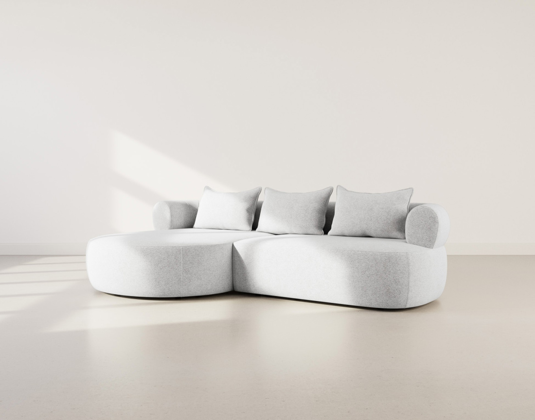 Thumbnail video of the produit Angela - canapé d'angle gauche 4 places en velours texturé