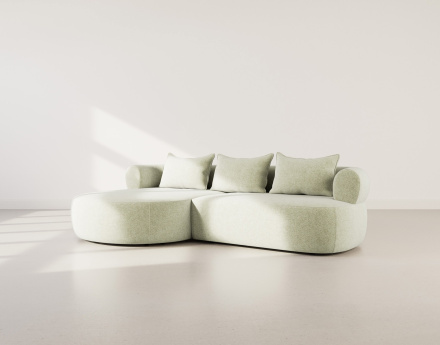 Canapé d'angle gauche 4 places en velours texturé Angela