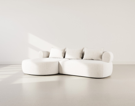 Canapé d'angle gauche 4 places en velours texturé Angela