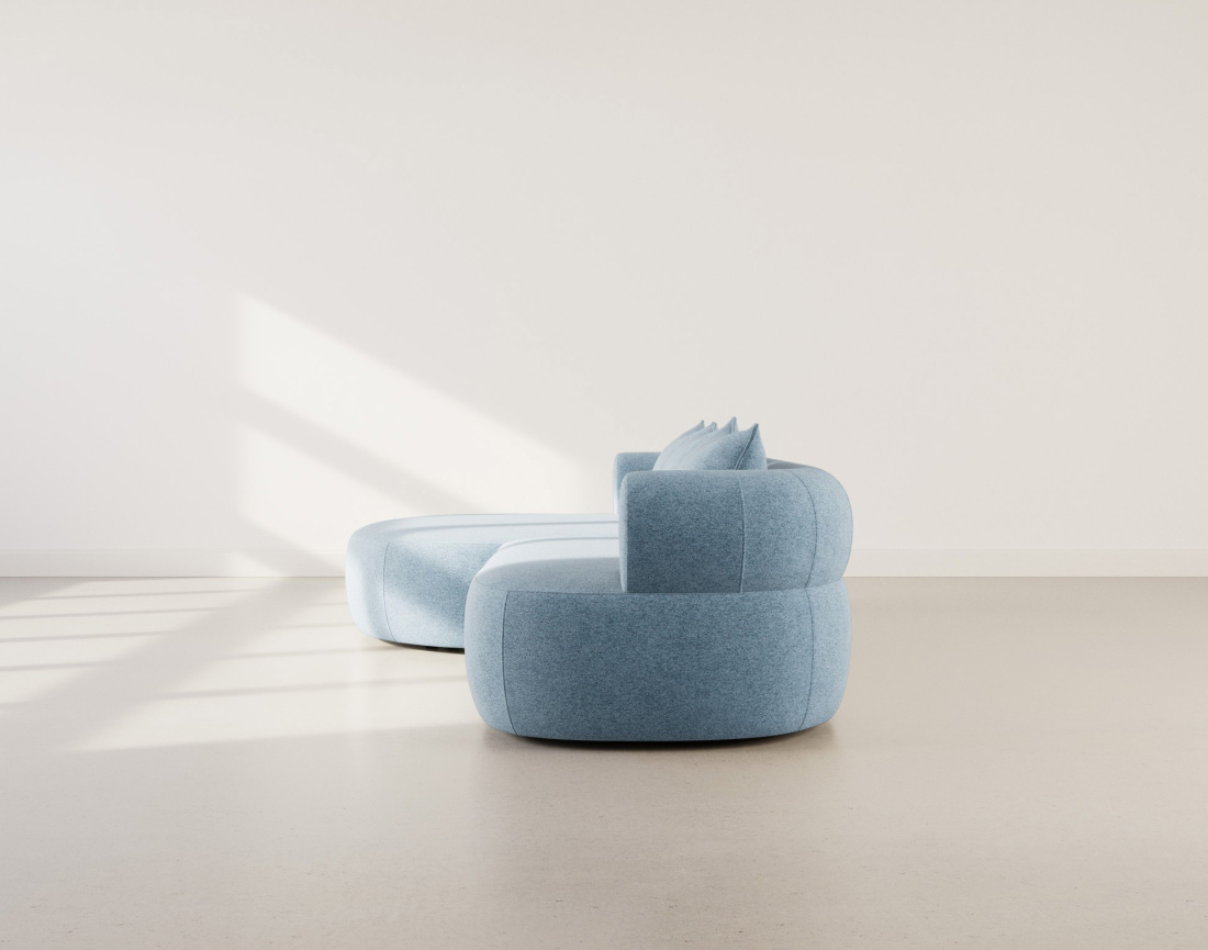 Canapé d'angle gauche 4 places en velours texturé Angela