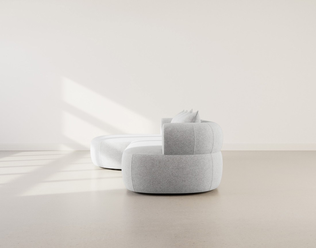 Canapé d'angle gauche 4 places en velours texturé Angela