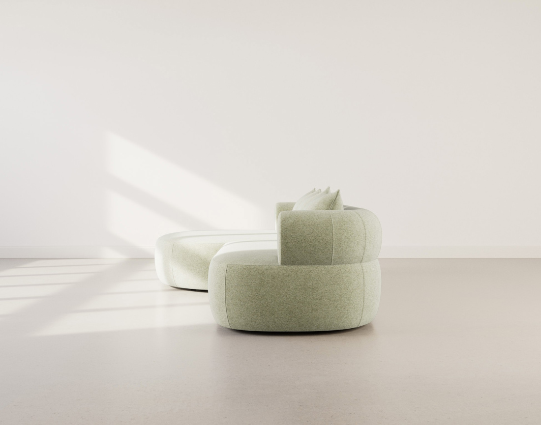 Canapé d'angle gauche 4 places en velours texturé Angela