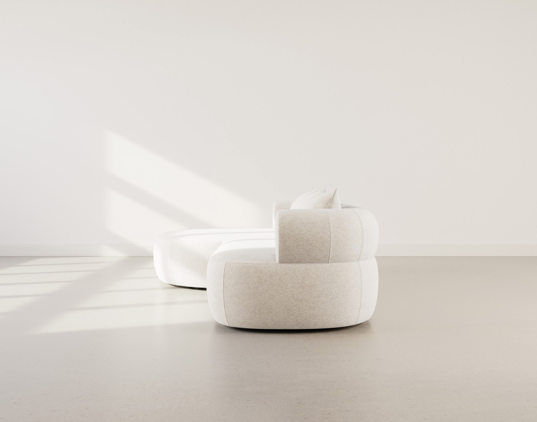 Canapé d'angle gauche 4 places en velours texturé Angela