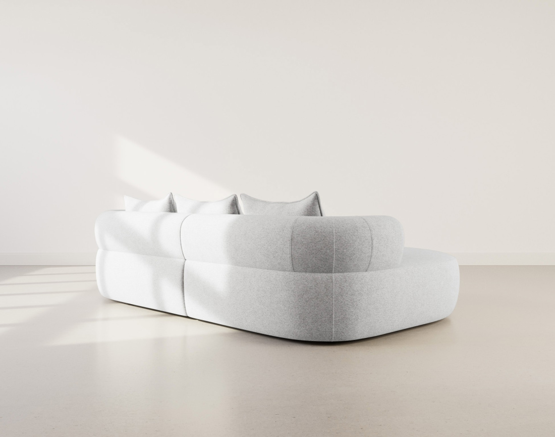 Canapé d'angle gauche 4 places en velours texturé Angela