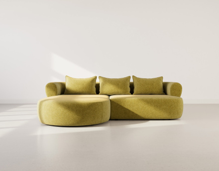 Canapé d'angle gauche 4 places en velours texturé Angela