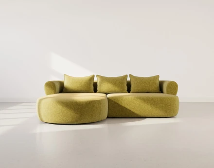 Canapé d'angle gauche 4 places en velours texturé Angela