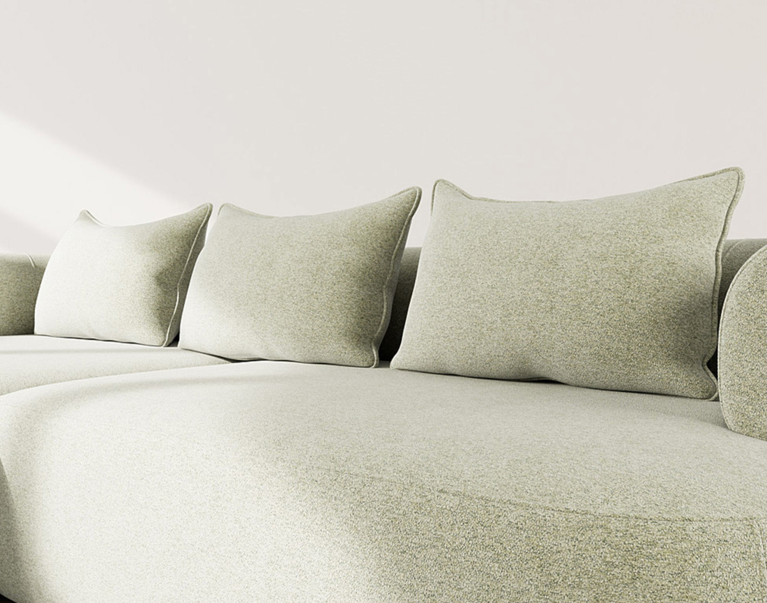 Canapé d'angle gauche 4 places en velours texturé Angela