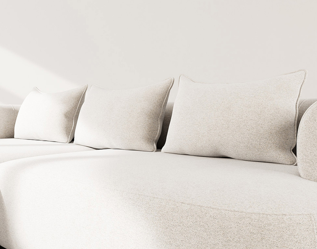 Canapé d'angle gauche 4 places en velours texturé Angela