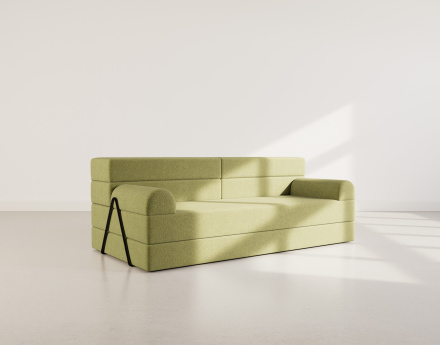 Canapé 3 places convertible en velours texturé Astral