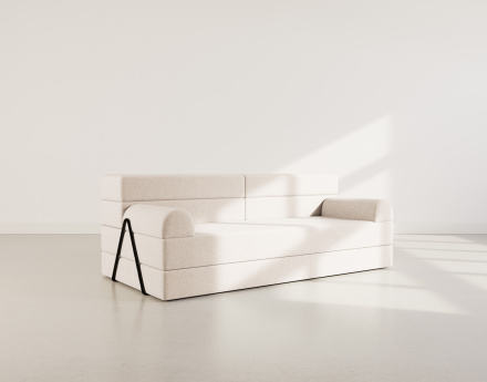 Canapé 3 places convertible en velours texturé Astral