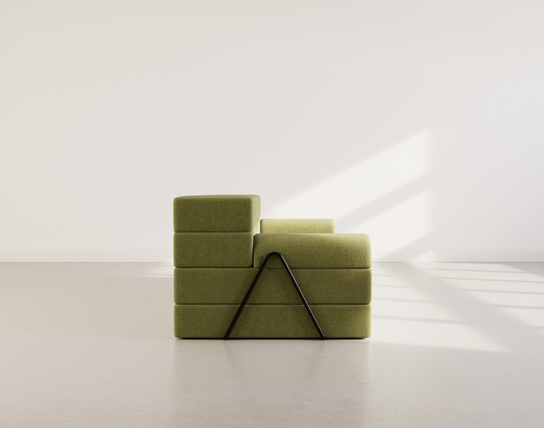 Canapé 3 places convertible en velours texturé Astral