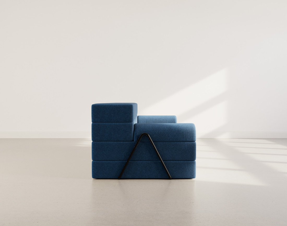 Canapé 3 places convertible en velours texturé Astral