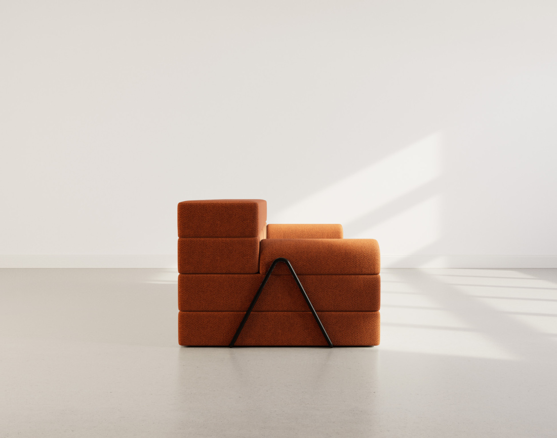 Canapé 3 places convertible en velours texturé Astral